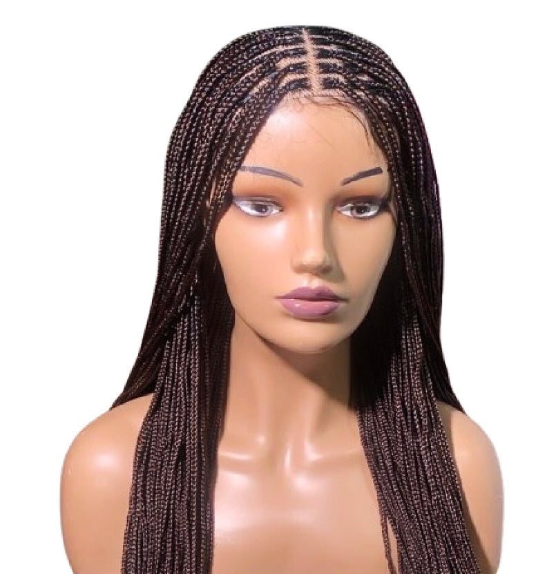 Glueless Braided Wig - Coffee Brown